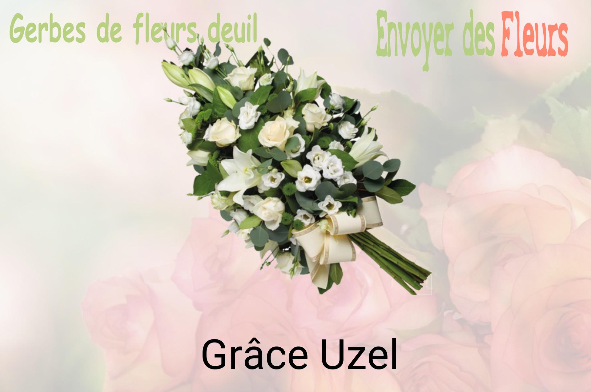 Gerbe de fleurs de deuil livrée à Grâce-Uzel